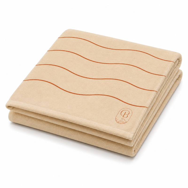 Signature Wave Towel in Sand