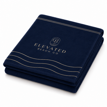 Signature Wave Towel in Navy