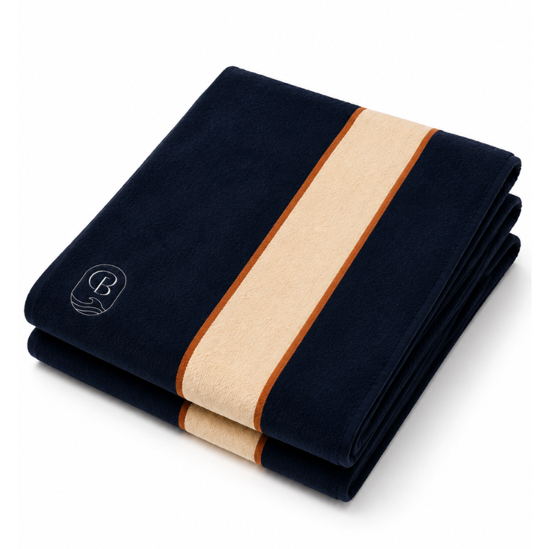 Coastal Stripe Towel in Navy